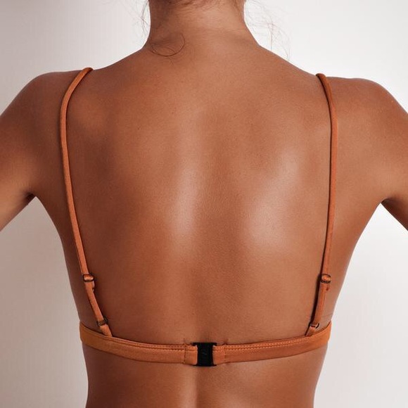 Orange two piece summer padded bikini swimwear - Picture 3 of 4